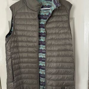 Uniqlo X Andy Warhol SPRZ NY Packable Ultra Lightwt Down Reversible Vest Sz L